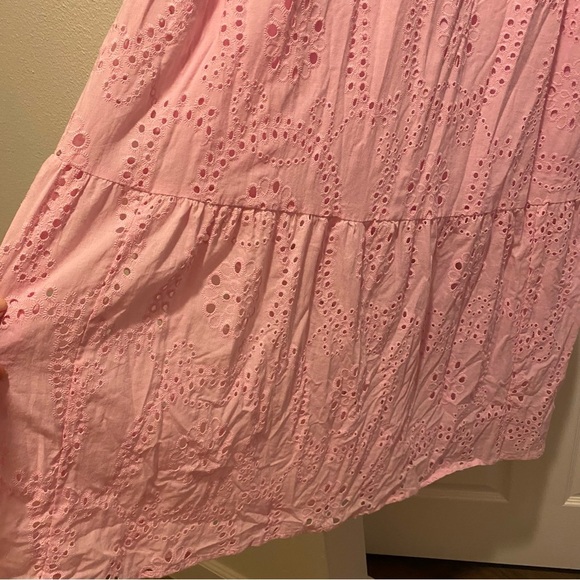 Sanctuary Women’s Pink Eyelet Maxi Revolve New Cotton Summer Dress size 6 - Picture 7 of 15